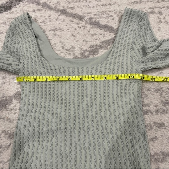 Free People Green Textured Long Sleeve Shirt - Picture 7 of 9